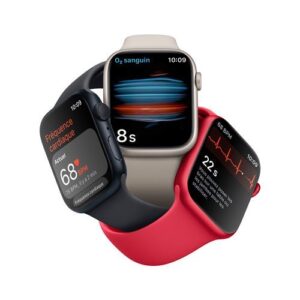 Apple Watch Series 8 (GPS + Cellular) - 45 mm - Starlight Aluminium - intelligente Uhr mit Sportband - Flouroelastomer - 5